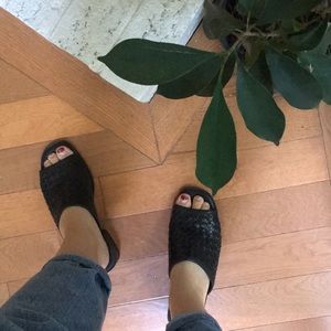 Vintage Woven Leather Mules